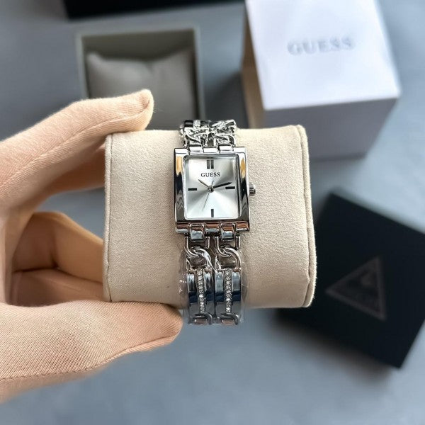Guess_Lubana_Silver_With_white_Dial