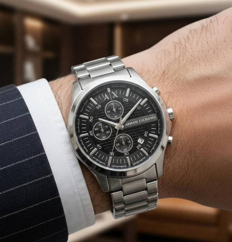 Armani_exchange_Hampton_Silver-Black 2